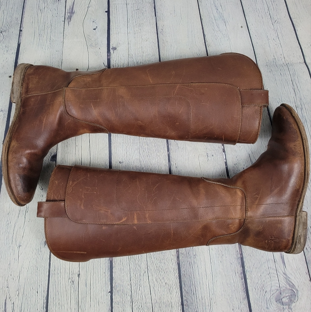 FRYE | Paige tall distressed leather riding boots